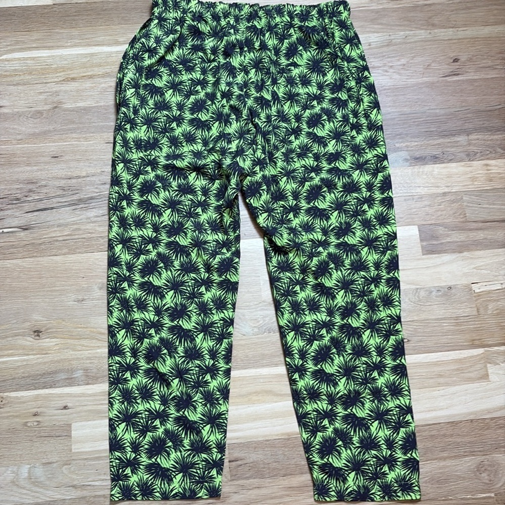 NWT Sandrine Neon Rose Green and Black Patterned Joggers Women’s M - Picture 12 of 15